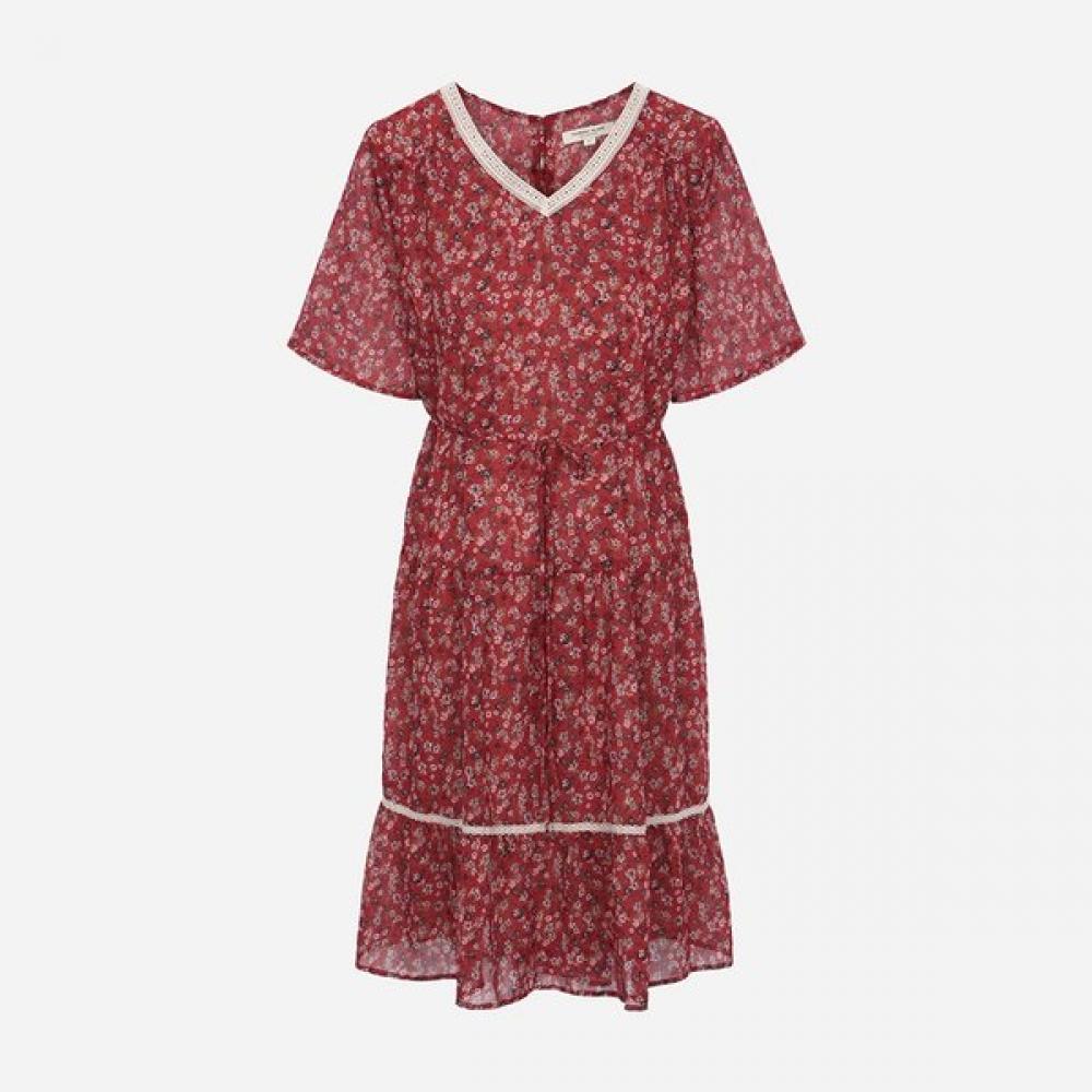 

Thursday Island Lace Mix Midi Dress T256mop153w Red (RD)/S