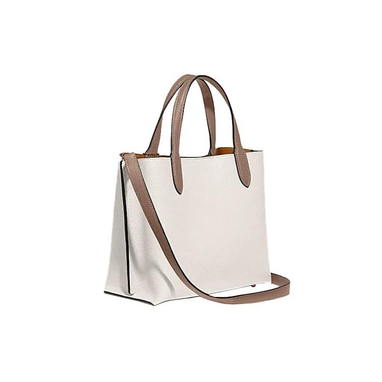 COACH Willow Pebbled Leather Tote Bag , Shopping Bag , Handbag Medium Women's White (Unisex) Handbags C8561 B4CAH