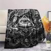 1Pc Knowing Eye Print Flannel Blanket, High quality Comfortable for All Seasons, Home Decor, Warmth and Comfort, Perfect for Christmas Gifts W136
