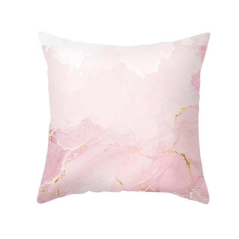 Pfirsichhaut Bedruckter Kissenbezug Rosa Ins Wind Blumen und Blätter Wohnzimmer Zuhause Kissenbezug Kissenbezug