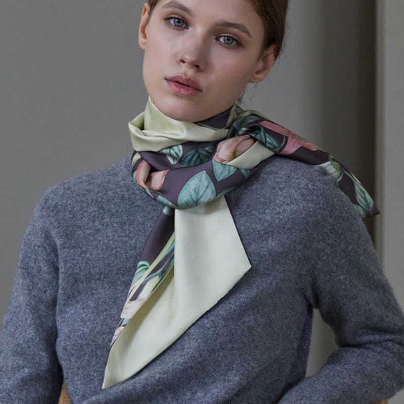 ANA MAISON Garden deco Long Petit Twill Scarf [PMLTS-1414]