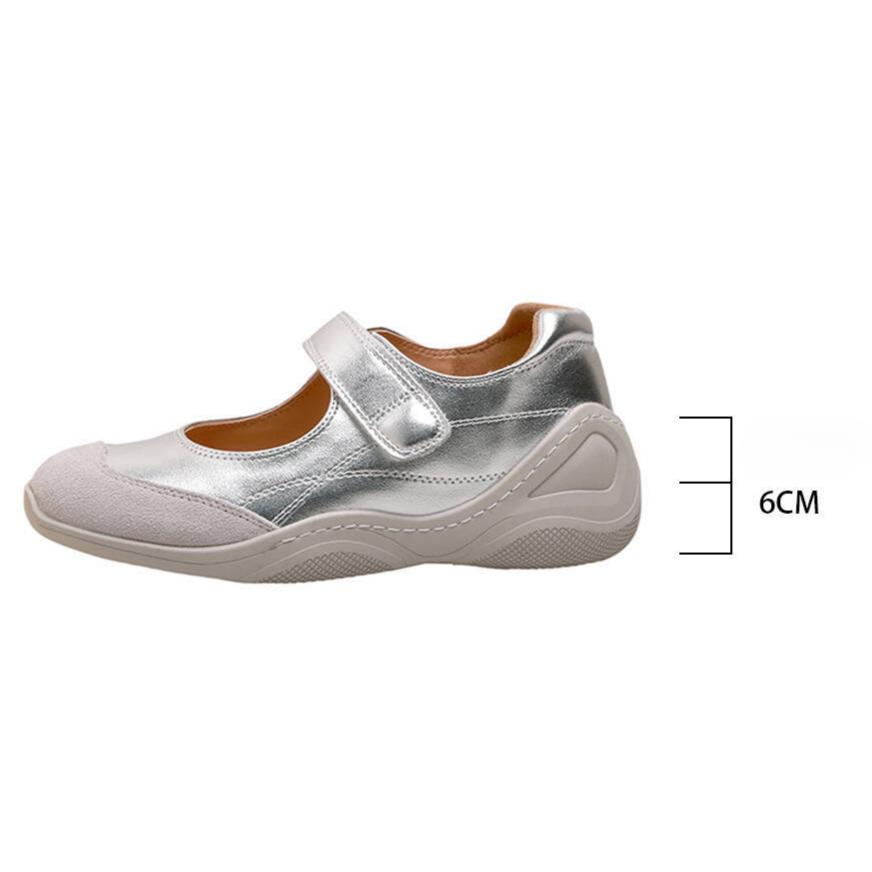 Boty Mary Jane s vnitřním zvýšením Nové dámské boty na suchý zip Mělké lodičky Baleríny