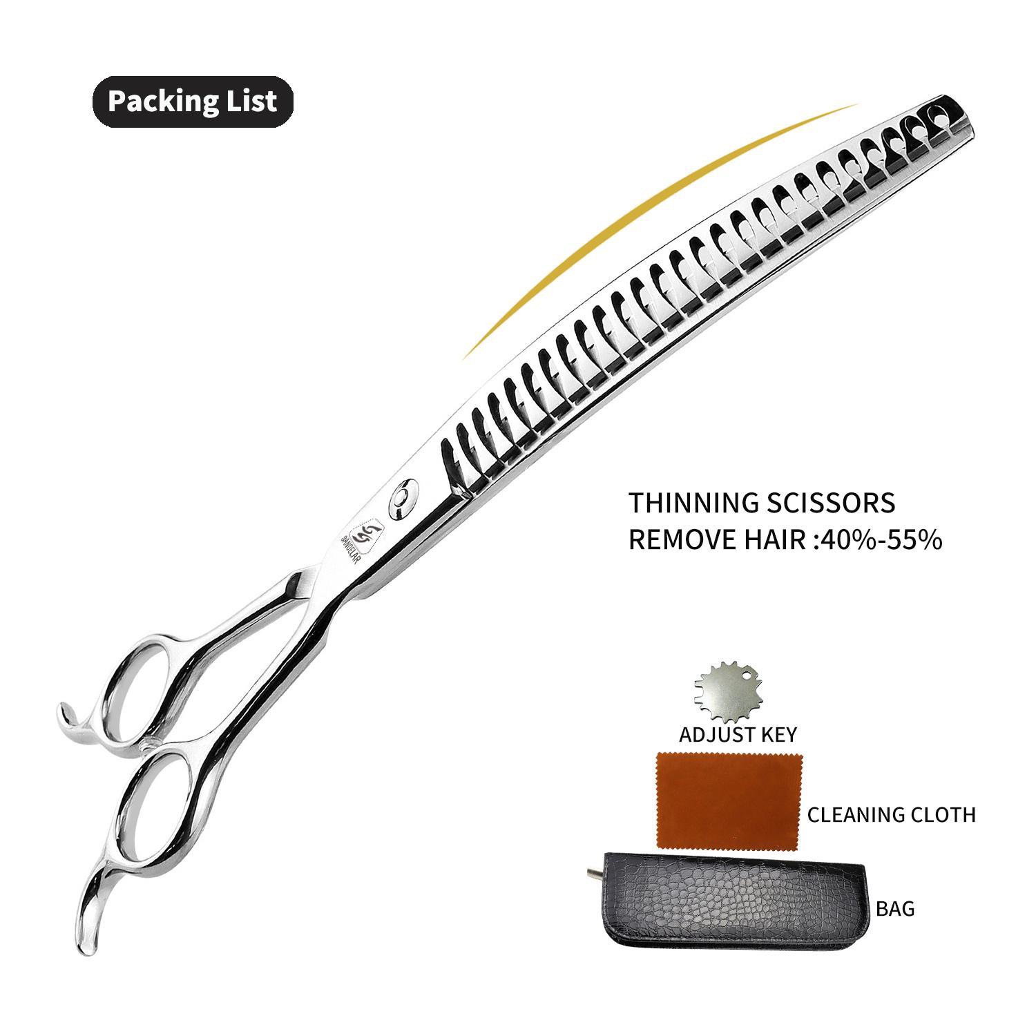 

Sangelar 8 дюймов профессиональные филировочные ножницы для груминга домашних животных, удаляют 20%-35% и 40%-55% волос, серебристый, высококачественный инструмент для груминга (Включает сумку) Remove Hair 40%-55%