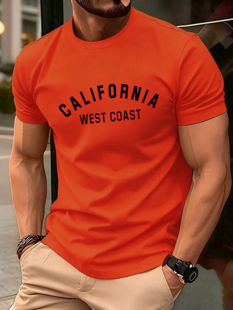 California Weat Coast Design T Shirts For Man Cotton Fashion TShirt Casual Loose ONeck Clothes Summer Retro Men Short Sleeve