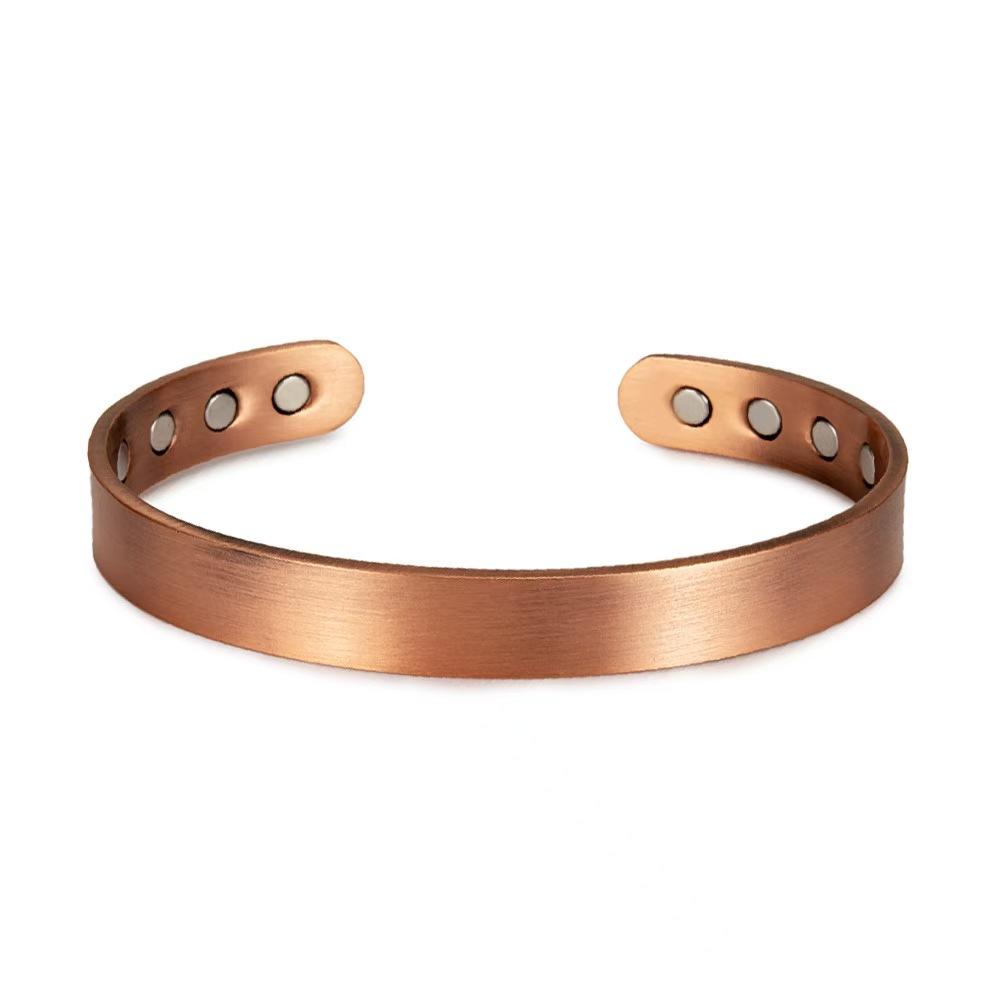 Vinterly Pure Copper Bracelets Men Magnetic 10mm Adjustable Health Energy High Magnets Cuff Bangle Resizable Jewelry Male Metal