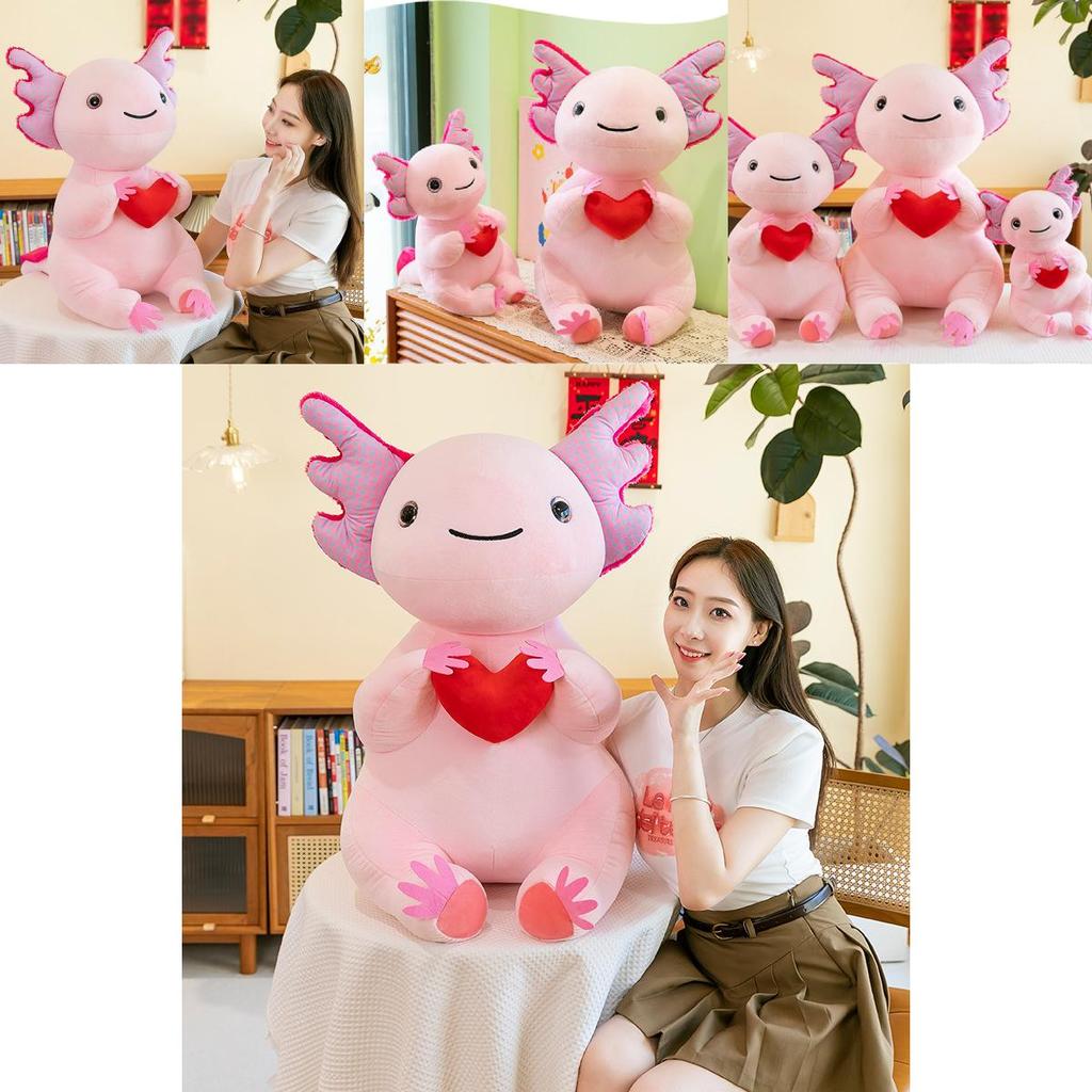 Soft Plush Axolotl Dinosaur Stuffed Toy In Adorable Design Available In Multiple Sizes