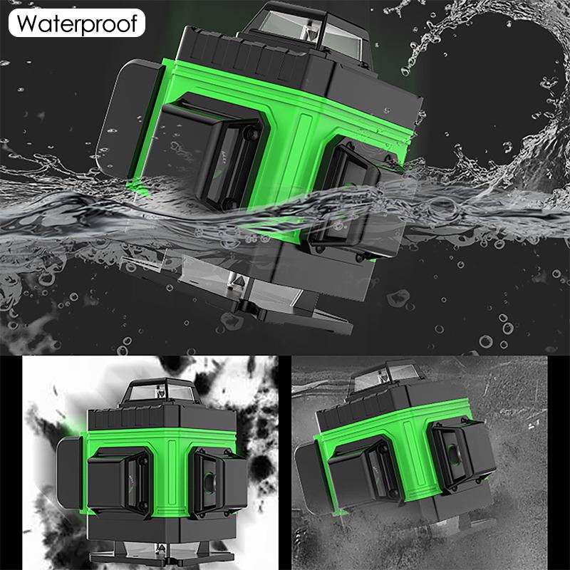 8/12/16-Linien Laserwasserwaage Grüner Strahl Infrarot Automatisches Nivellierwerkzeug Horizontal Vertikal Kreuzlinien Laserwasserwaagen Instrument