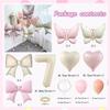 32 Inch Milk White Digital Balloon 0-9 Butterfly and Bow Shaped Balloon for Birthday Party and Anniversary Decoration