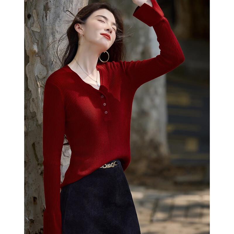 Demana Women's Silk Wool Blend Flared Sleeve Knit Top