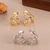 Ins Wind Irregular Earrings Metal Wind Simple Personality Twisted Line Earrings Advanced Sense Retro Earrings