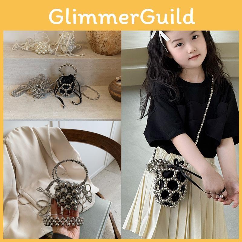 Chain Body Pearl Single Shoulder Bucket Bag With Light Load Feature Purse School