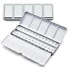 Empty Metal Watercolor Tin Palette Box With 14/26/52pcs Detachable Empty Watercolor Half Pans For DIY Travel Watercolor Palette