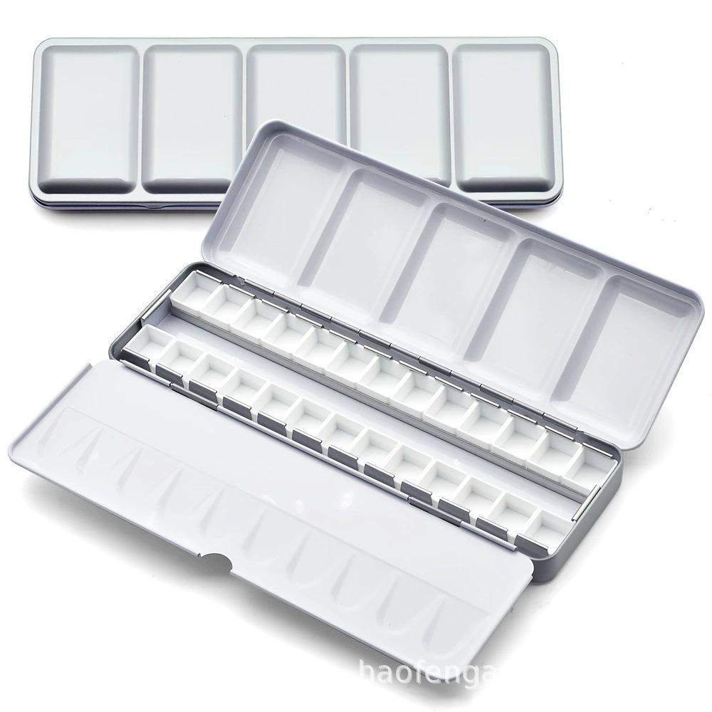 Empty Metal Watercolor Tin Palette Box With 14/26/52pcs Detachable Empty Watercolor Half Pans For DIY Travel Watercolor Palette