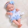 Mini 11-inch Reborn Doll with Closed Eyes, Simulation Baby Doll for Little Girls, Early Education Sleeping Doll
