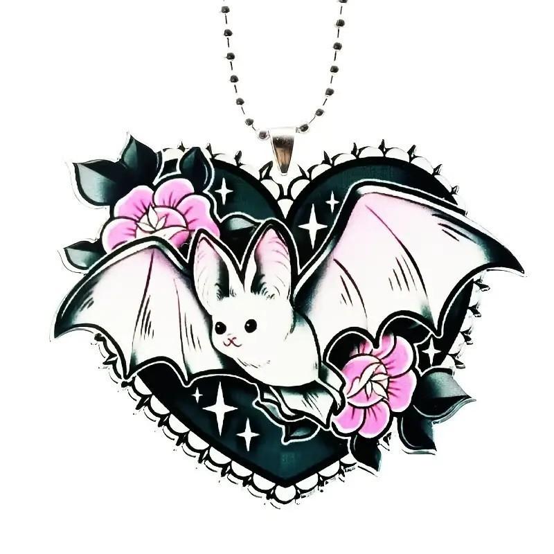 

Стильный белый акриловый кулон в виде летучей мыши для креативного украшения автомобиля и акцентов в интерьере