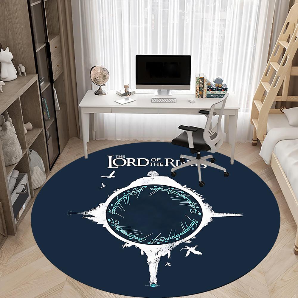 1pc Lord of the Rings Office Round Area Rug, Indoor Mat Suitable For Office, Under Office Chairs Bedroom Living Room Home Decor, Room Deco