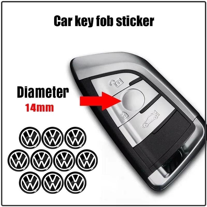 5/10 stk 14mm Bilnøkkel Emblemklistremerker Auto Kontrollnøkkel Logo Tilbehør For Volkswagen Golf-7 4 5 6 CC T-ROC Sharan Passat B5 6 7 Polos Tiguan R Line