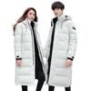 Winter couple down jacket thickened men's and women's down jacket long over knee hooded down jacket warm trendy jacket