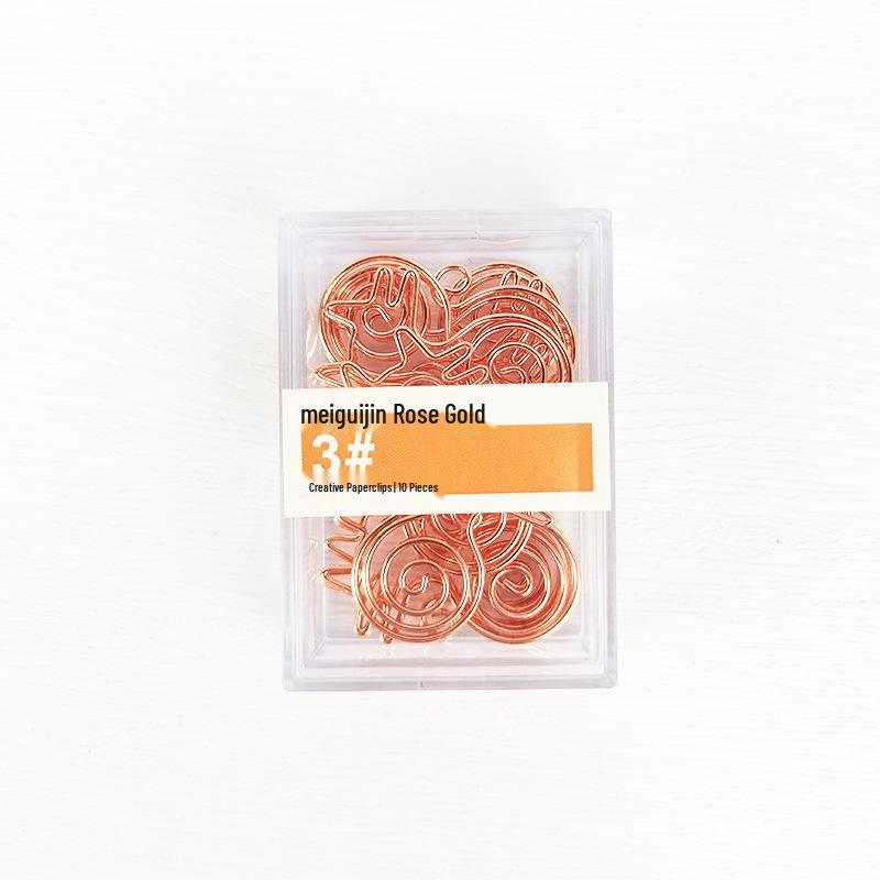 Rose Gold Animal-Shaped Cat Paperclip Bookmark