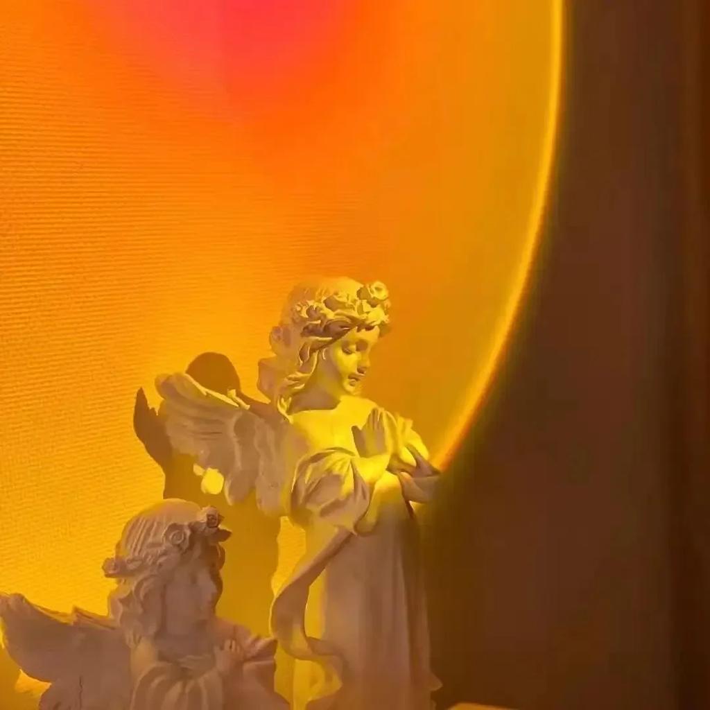 USB LED Light Sunset Ambiance Decorative Night Light Projector Lamp for Bedroom Projection Atmosphere Light Wall Decor Gift