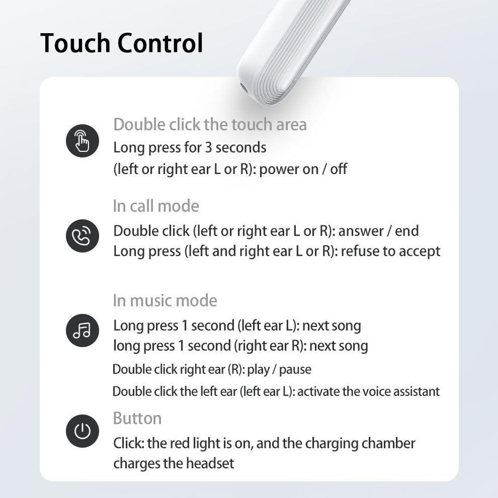 Baseus W09 TWS wireless earbuds with a microphone and a charging case