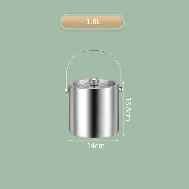 

1.6/2/3/4L Stainless Steel Ice Bucket Insulated Ice Bucket With Lid Bar Party Whiskey Beverage Tools Beer Wine Bottle Container 16L