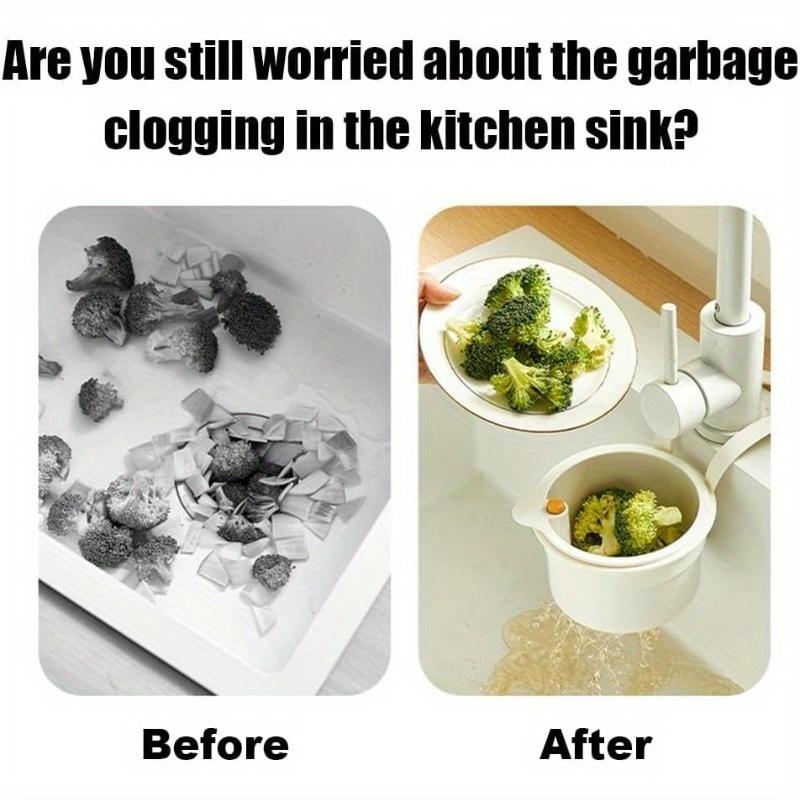 Self-Cleaning Push-Type Sink Strainer Basket - Automatic Food Waste Drain Basket with Removable Bottom, Easy Installation & Removal