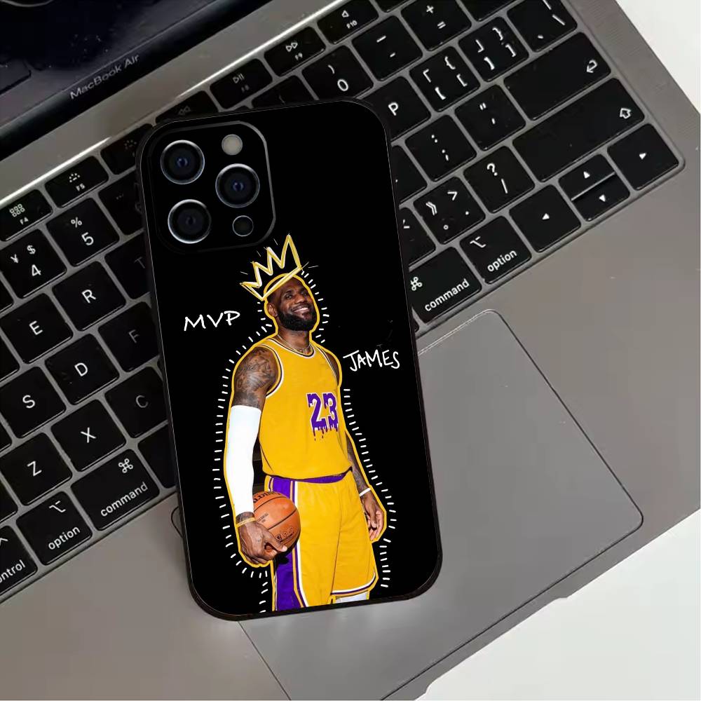 L-Lebron James 23 Phone Case For iPhone 17,16,15,14,13,12,11 Plus,Pro Max,XS,Soft Silicone Black Cover