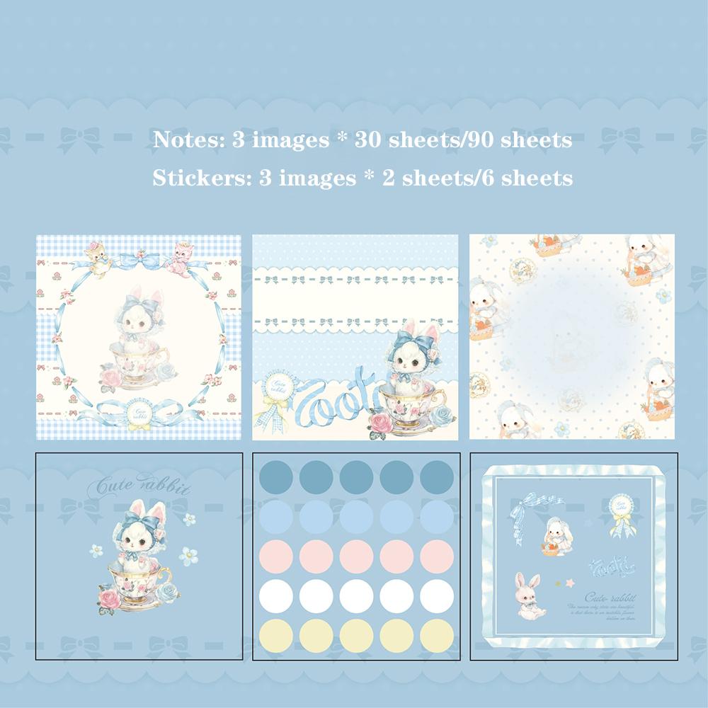 

Retro sticky notes with stickers, children s dream stamp album, cute pet illustration, student message, handbag, base decoration