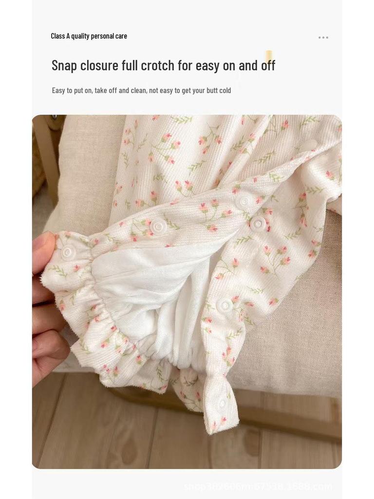 Babyjente Vår-Høst Tulipan Romper: Dobbeltlagsantrekk for 1-åringer