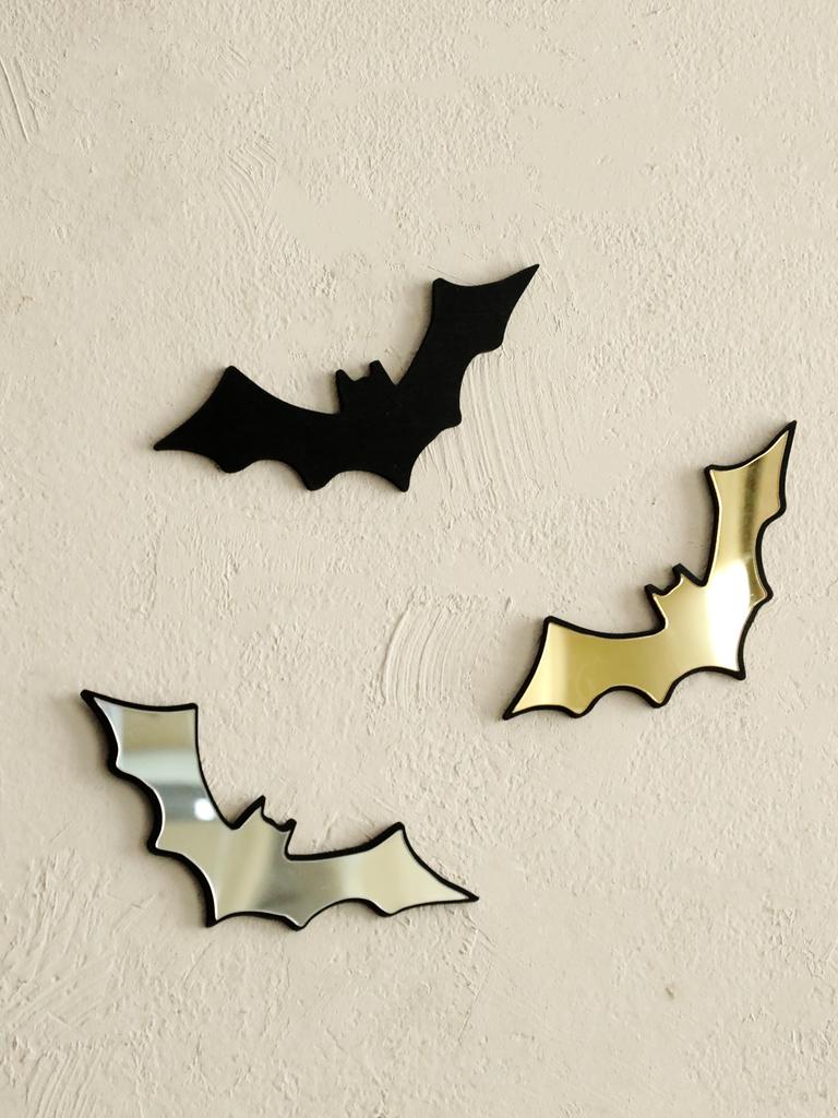 1pc Halloween Bat Wall Stickers Acrylic Hanging Mirror Decortive Gothic Wall Decorations for Home Bedroom Living Room Party Gift