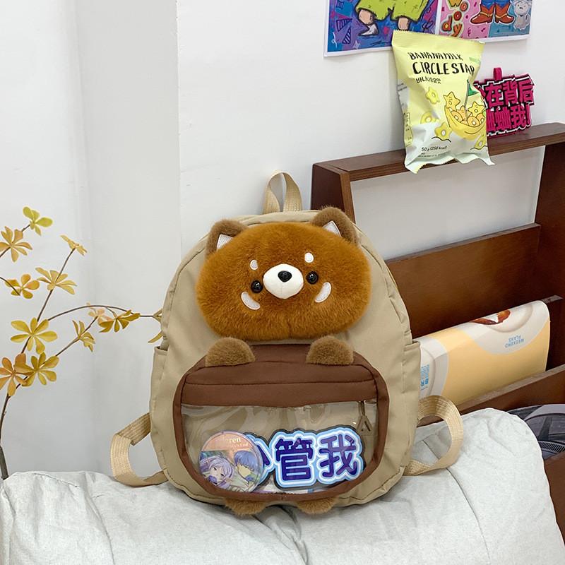 Little Raccoon Plush Cartoon Backpack With Large Capacity For Students Use
