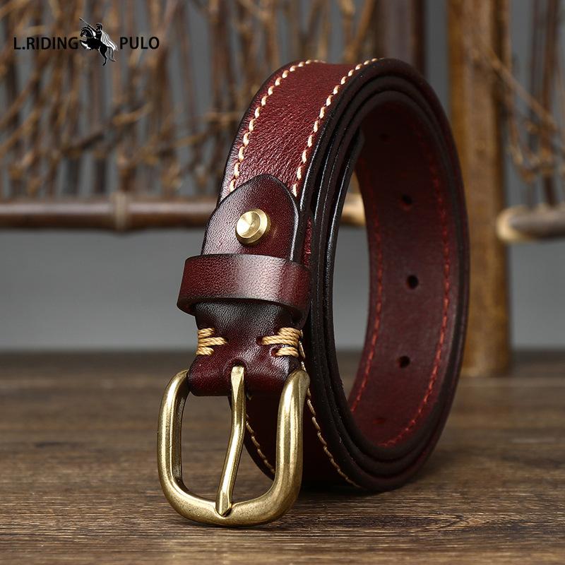 Retro Trend All-match Stitching Decorative Belt for Women Pure Cowhide Hot Jeans Belt