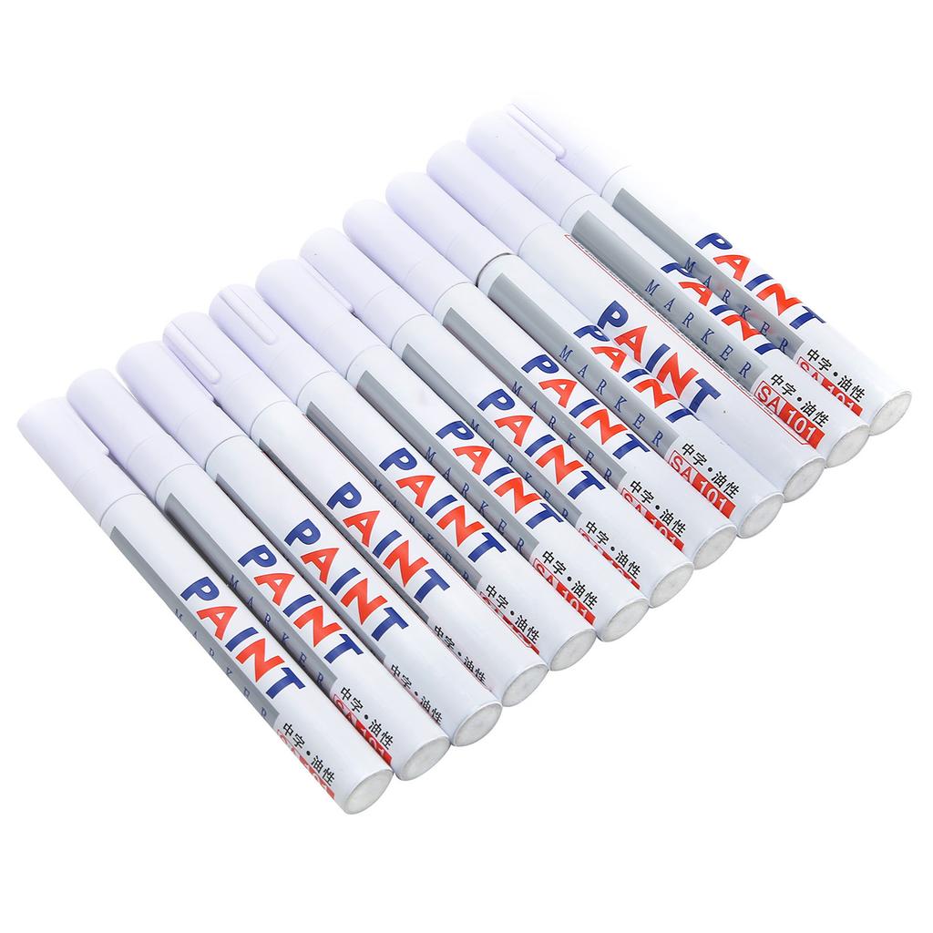 12 Stück Weißer Lackstift Acrylmarker Permanentmarkierung Deckende Tinte Malwerkzeuge