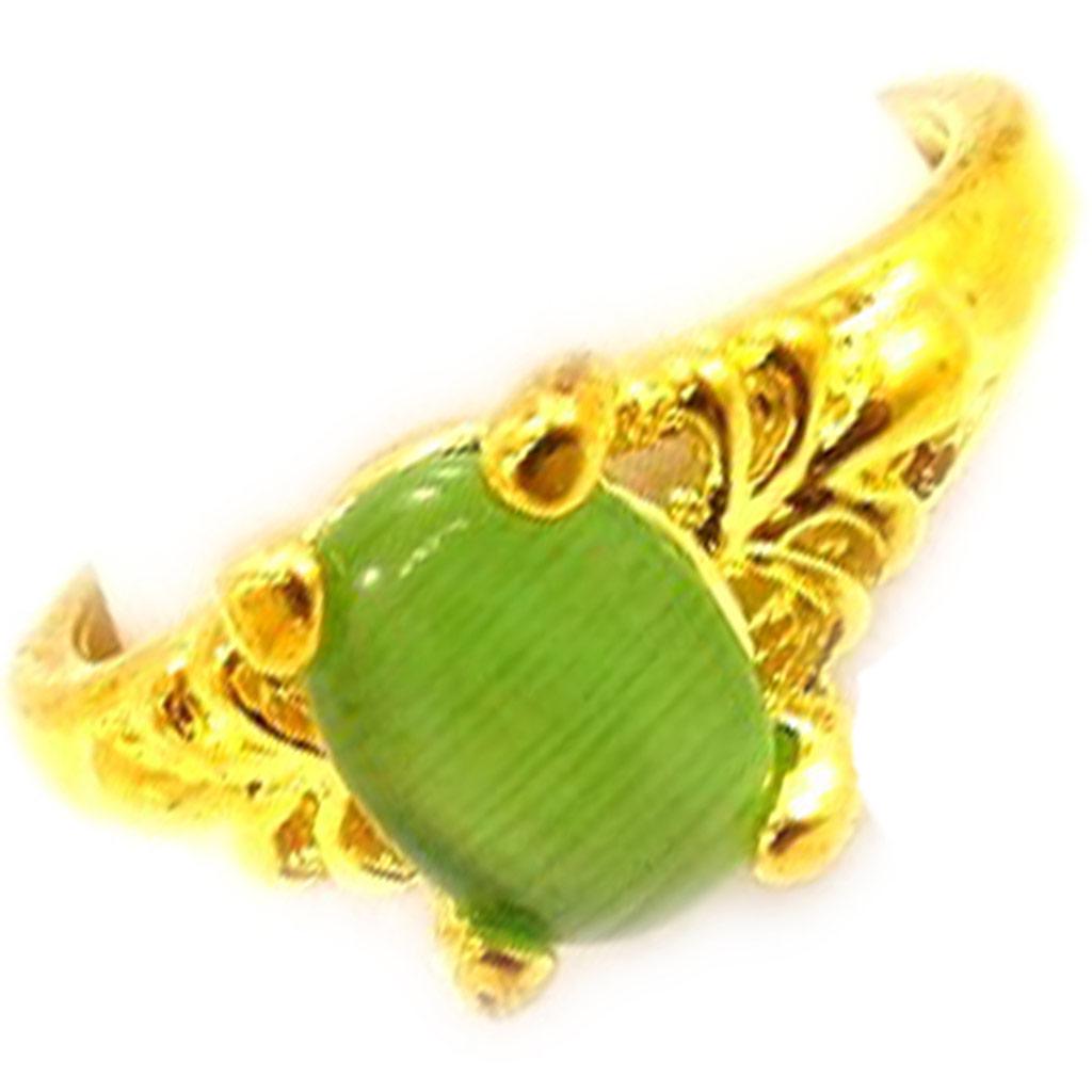 Ring 'Scarlett' goldgrün - 8x6 mm