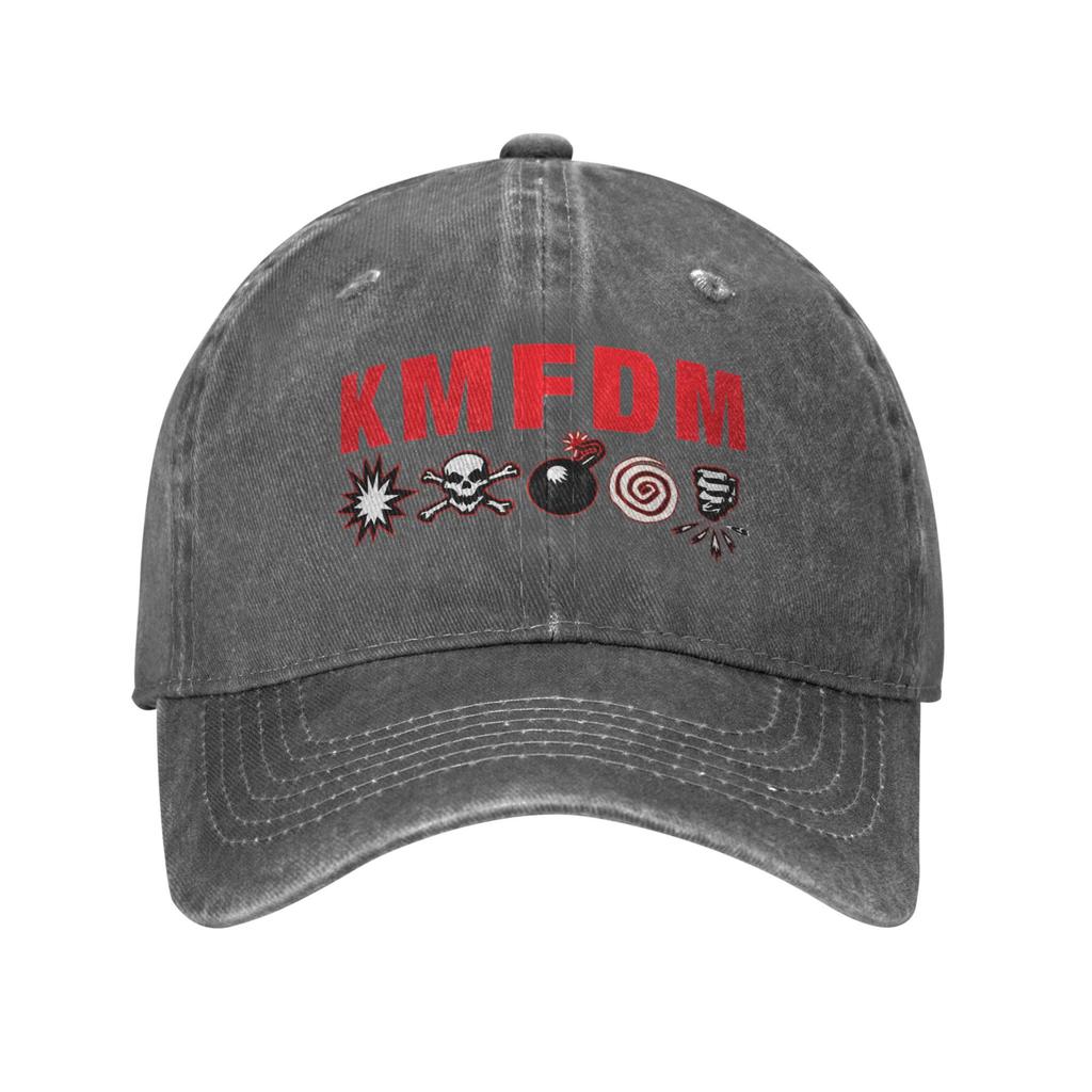 KMFDM Band Logo Headwear Baseball Cap Unisex Casual Bomb Skull Caps Hat Adjustable Trucker Hats Snapback Cap