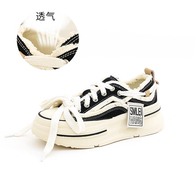 

Beggar canvas shoes women s 2025 spring new casual little white shoes women s casual versatile shoes children s height-increasing platform shoes 40 чорний