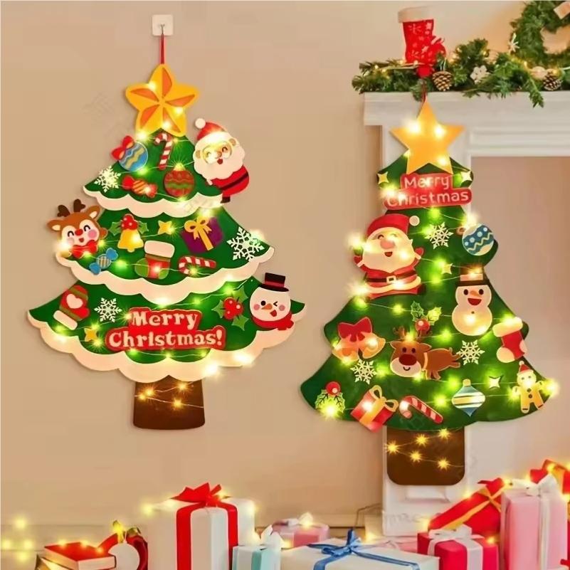 Kids DIY Christmas Tree Home Decoration Kit Handmade Felt Christmas Tree Craft Diy Set Christmas Supplies Children Gift New Year