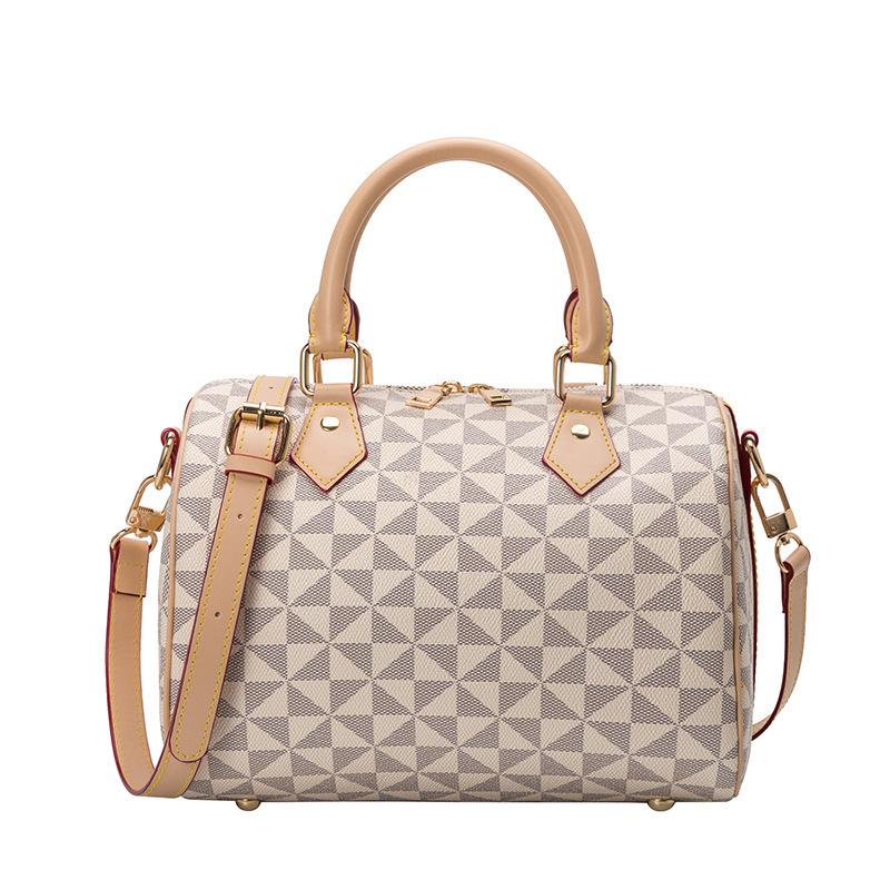2026 Lente Trendy Eenvoudige Boston Print Kussen Handtas Crossbody voor Vrouwen