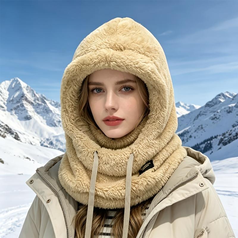 1pc Women'S Winter Balaclava Hats - Elastic Drawstring Closure, One-Piece Design, Lightweight Warm, Soft Material