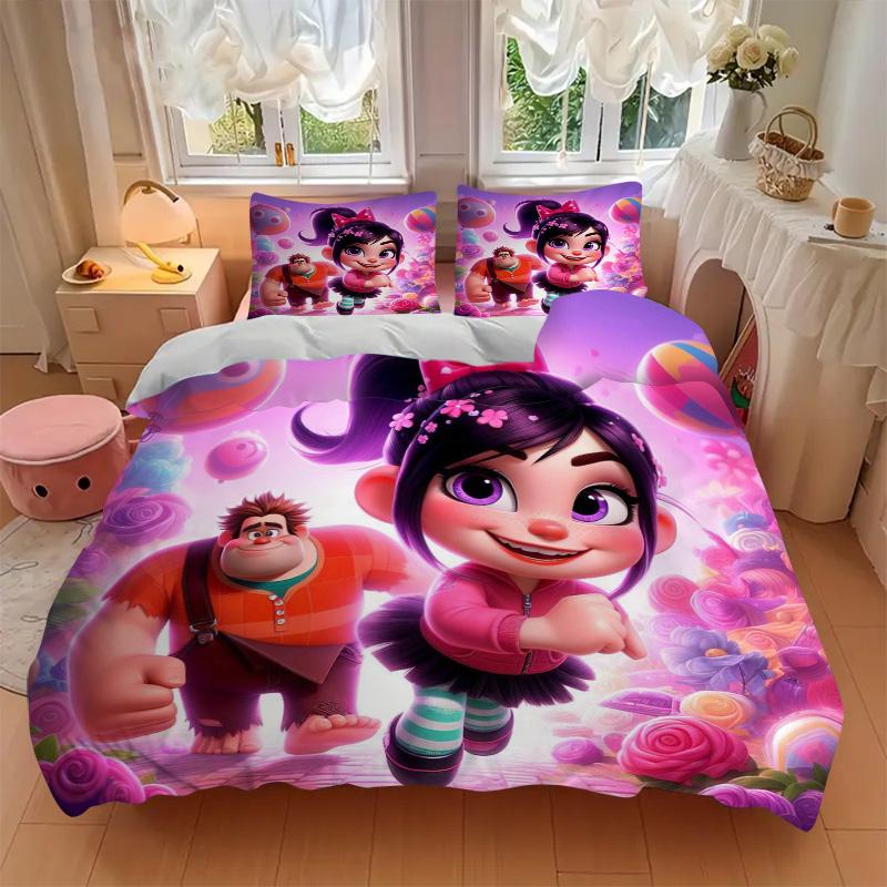 Sweet Adventure Candy Land Print 3Pcs Bedding Setduvet Cover With 2 Bedropillowcase Home Birthday Gift