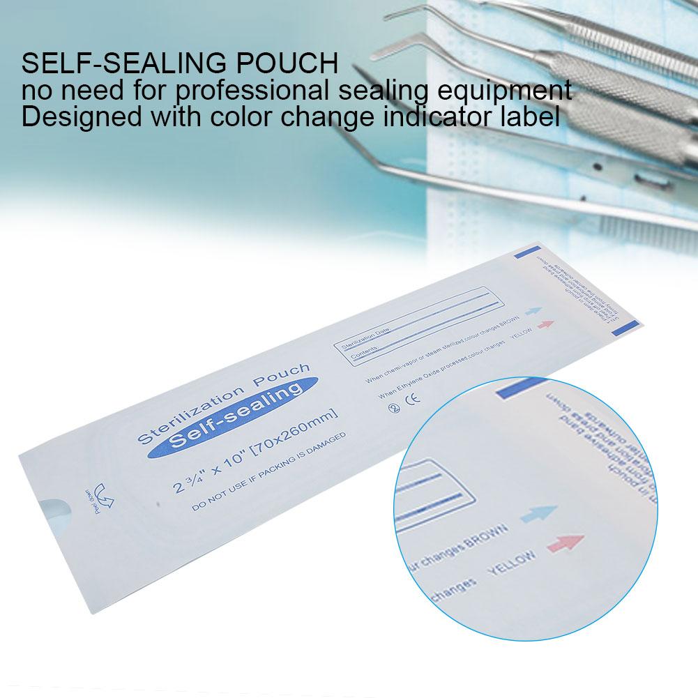 200pcs box 70 x 260mm Self Sealing Pouches Dental Pouches Bags Accessory