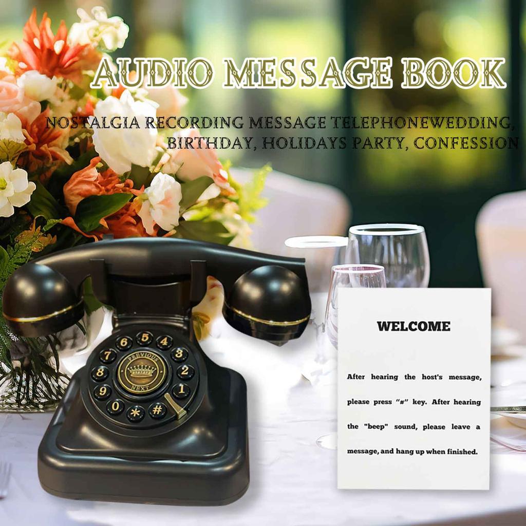 Kniha zvukových zpráv Hlasový záznam Vintage telefonní záznamník Svatební telefon přizpůsobený pomocí hlasové schránky Vše nejlepší Retro Stylový