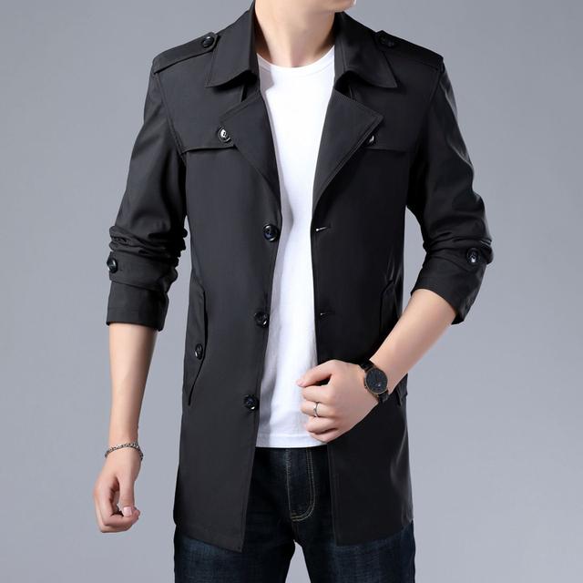 Spring Autumn Men Trench Coats Superior Quality Buttons Male Fashion Outerwear Jackets Windbreaker Plus Size 5XL