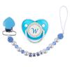 Baby Pacifier Silicone Pacifier Dummy Clips Name Initial 26 Letters Pacifier Chain Holder Infant Nipple Newborn Soother