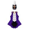 Girls Flag Raiser Performance Costume: Round Neck Cutout Back Sleeveless Leotard & Matching Feather Hat for Cosplay Dress Up