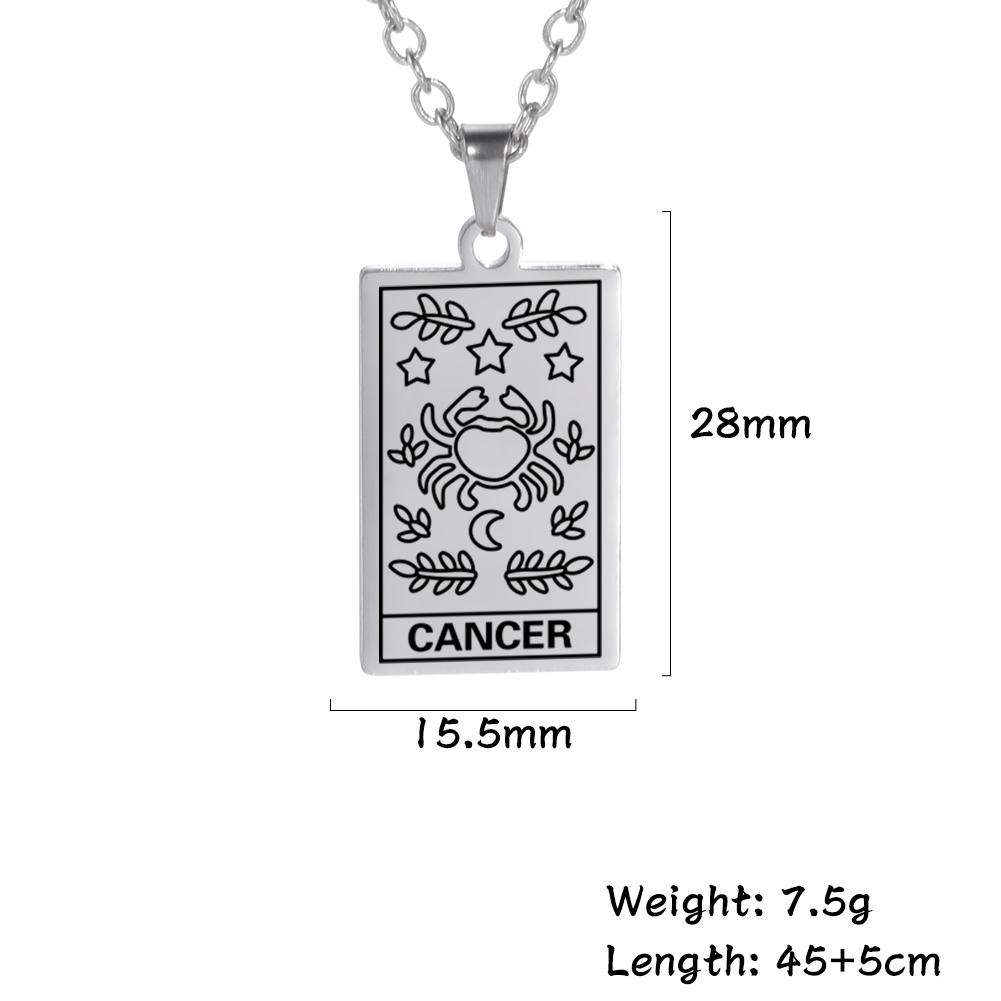 LIKGREAT 12 Constellation Necklace for Women Men Zodiac Sign Neckchain Vintage Stainless Steel Jewelry Amulet Gifts