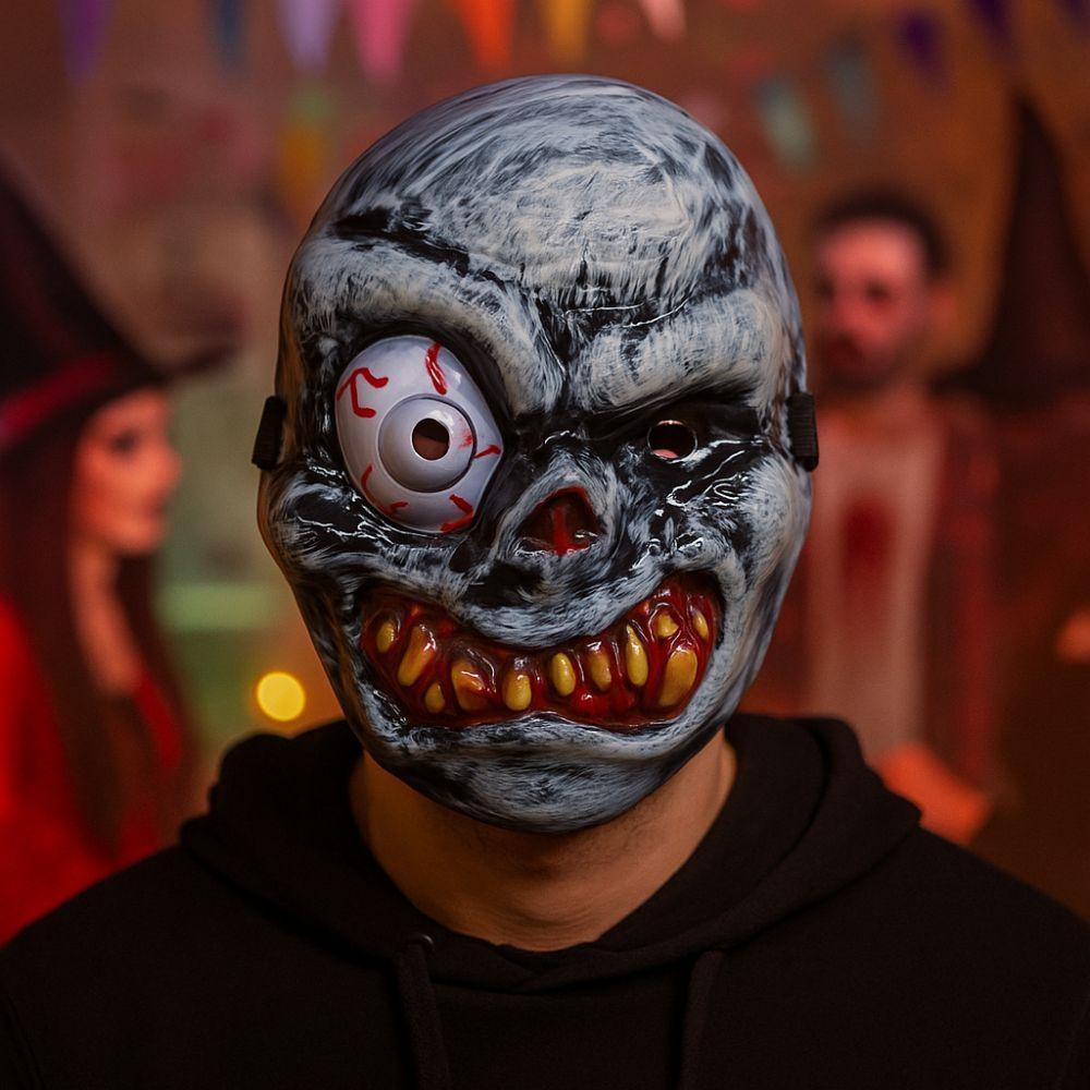 Vollgesichts Halloween Geist Maske Gruselige Requisiten PVC Geist Kopfbedeckung Einäugig Atmungsaktiv Gruseliger Geist Kopfbedeckung Kostümparty