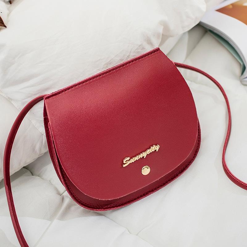 Women's bag  new Japanese and Korean style fashion simple shoulder saddle bag small fresh mobile phone change shoulder