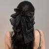 Korean Style Fashion Large Bow Ribbon Hair Claw Super Fairy Temperament Glitter Rhinestone Hair Clip Girl Sweet Hair Accessories